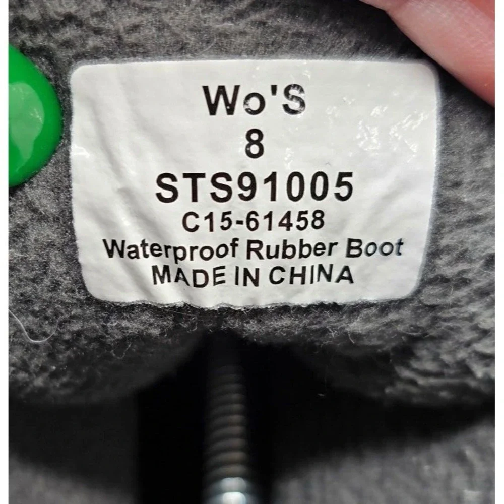 Sperry Top-Sider Womens‎ Saltwater Duck Boots Size 8 Black Gray Plaid Waterproof